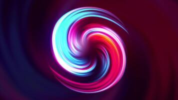 Moving spiral in shape of ball on dark background. Motion. Magic ball with rotating colorful spiral. Bright ball with moving infinity spiral video