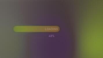 Line with percentages of charge or load. Motion. Beautiful multicolored background with percentage loading line. Moving line with loading percentages video