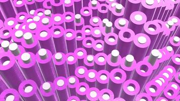 Columns moving in waves. Motion. Animation with lot of moving cylinders with rods. Animated background with 3d columns of rising waves video