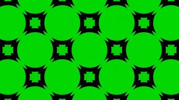 Abstract green and black geometric kaleidoscopic background. Design. Psychedelic bright optical illusion with transforming ovals and circles. video