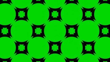 Abstract green and black geometric kaleidoscopic background. Design. Psychedelic bright optical illusion with transforming ovals and circles. video