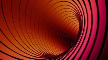 Moving colorful tunnel with black stripes. Design. Turning tunnel with hypnotic repeating stripes. Striped tunnel is moving by wrapping video