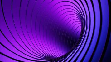 Abstract technology tunnel construction with black hypnotic lines, seamless loop. Design. View inside of spinning vortex. video