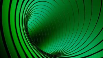 abstract technologie tunnel bouw met zwart hypnotiserend lijnen, naadloos lus. ontwerp. visie binnen van spinnen draaikolk. video