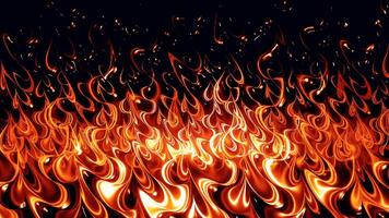 Red and purple background. Design. A bright fire on a black background oscillates and stretches upward in abstraction. video