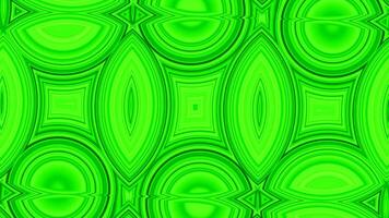 Abstract green and black geometric kaleidoscopic background. Design. Psychedelic bright optical illusion with transforming ovals and circles. video