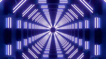 Slow flight through abstract 3D alien technology tunnel, seamless loop. Design. Glowing optical illusion, symmetrical corridor. video