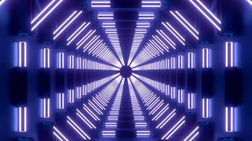 Slow flight through abstract 3D alien technology tunnel, seamless loop. Design. Glowing optical illusion, symmetrical corridor. video