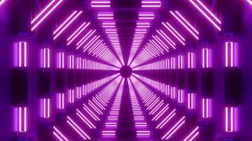Slow flight through abstract 3D alien technology tunnel, seamless loop. Design. Glowing optical illusion, symmetrical corridor. video