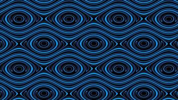 Psychedelic ornament with neon lines. Design. Repeating ornament with oval patterns of neon lines. Round changing pattern with glowing lines on black background video