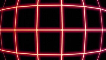 Abstract convex grid moving from right to left. Design. Gradient pink and red squares on a black background, seamless loop. video