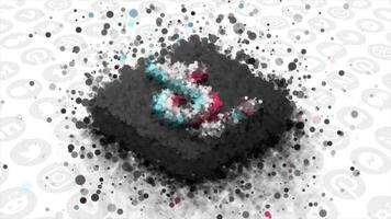 Animation of appearance of social network icon. Motion. Social network logo appears from point cloud. Stylish animation with Tiktok network logo video