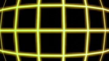 Abstract neon rows of squares of narrow glowing lines, convex texture. Design. Grid neon animation motion graphics. video