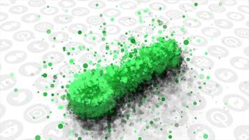 3D social network sign appears from dots. Motion. Popular social network appears from cloud of dots. Dots form spotify icon video
