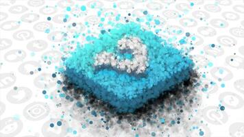 de logo van de vkontakte bedrijf. beweging. een blauw icoon verschijnen tegen de achtergrond van sociaal netwerk pictogrammen in abstractie. gebruik enkel en alleen voor redactie. video