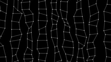 Abstract tech background of animated colorful lines and dots. seamless wavy geometric background. Animation. Plexus grid on a black backdrop. video