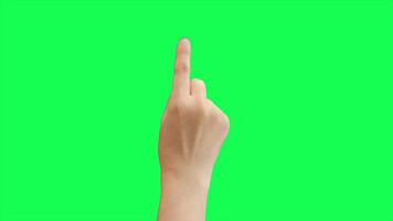 Hand on green background, green screen of hand video