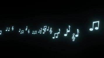 Animation of musical notes running in succession video