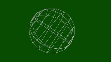 Animation of a globe grid on a green background video