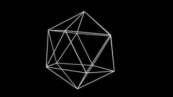 Animation of white outline polygons on black background video