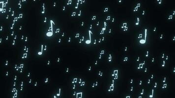 Animation of black background musical notes video