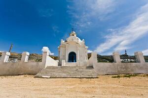 Beautiful white Russian Christian Orthodox Church. Religion photo