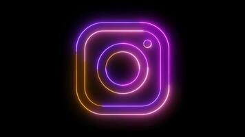 Instagram Logo Animated Neon Motion video