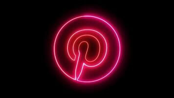 Pinterest logotyp animerad neon rörelse video