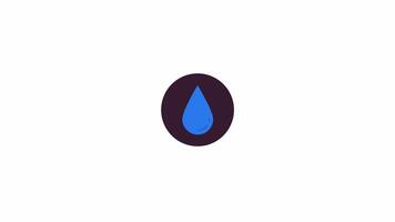 agua administración línea 2d icono animación. lluvioso clima pronóstico. purificado agua. gotita sustentabilidad plano color dibujos animados 4k , alfa canal. gota de agua animado elemento en blanco antecedentes video