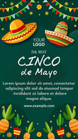 A green sign with two sombreros and a cinco de mayo logo psd