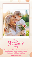 A mother and her child are holding flowers on Mother's Day psd