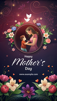 A woman holding a child on Mother's Day psd