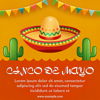 en färgrik affisch med en sombrero och kaktus på den psd