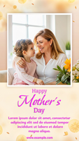 A woman and a child are sitting together on a couch happy mother's day psd