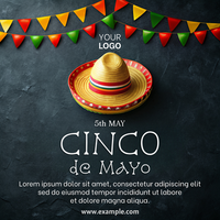 A Cinco de Mayo themed advertisement featuring a sombrero psd