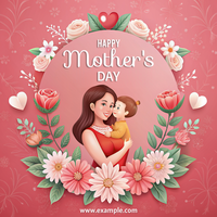 A woman holding a baby in mother's day psd