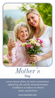 A woman is taking a picture of a woman holding flowers psd