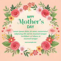 A colorful flowery design with the words Happy Mother's Day psd