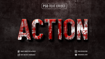 Aktion Text bewirken mit Grunge Textur Hintergrund psd