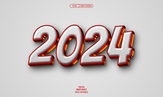 2024 3d editable texto efecto psd