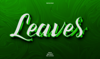 Leaves 3D editable text effect psd