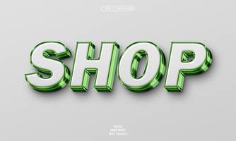 Shop 3D editable text effect psd