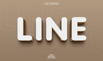 Line 3D editable text effect psd