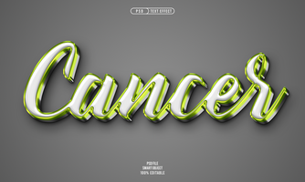 cáncer 3d editable texto efecto psd