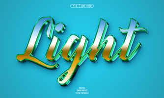 Light 3D editable text effect psd
