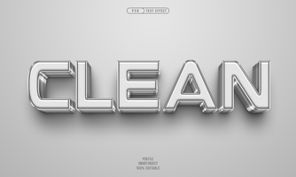 limpiar 3d editable texto efecto psd