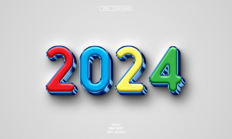 2024 3d editable texto efecto psd