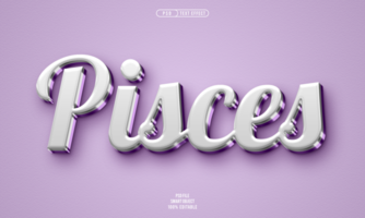 Piscis 3d editable texto efecto psd