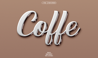 Coffe 3D editable text effect psd