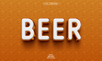 cerveza 3d editable texto efecto psd